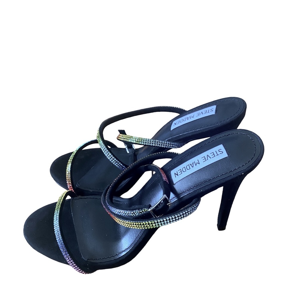 Steve Madden Festive Rhinestone Ankle Strap Sandals 9